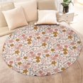 thumbnail image 4 of Breast Cancer Awareness Pink Ribbon Floral Pattern Round Blanket,Comfortable Soft Flannel Throw Blanket,All Season,Warm Lightweight Blankets for Sofa Bed Couch Living Room Chair 60"x60", 4 of 5