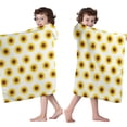 thumbnail image 4 of White Yellow Sunflower Pattern Hooded Bath Towel，50"x30" for Ages 3 To 12 Kids, Quick Dry Lightweight Soft Microfiber Hood Beach Towel Cover Up for Kids, 4 of 7