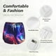 thumbnail image 4 of Balery Cosmic Cat Psychedelic Journey Pantalones cortos deportivos para mujer con forro y dos bolsillos, elásticos, para entrenamiento, gimnasio, yoga-Medium, 4 of 7