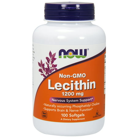 NOW Supplements, Lecithin 1200 mg with naturally occurring Phosphatidyl Choline, 100 (Best Form Of Choline Supplement)