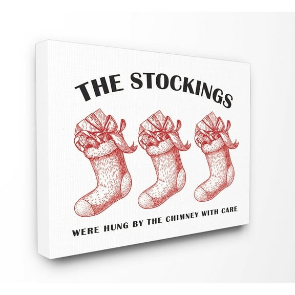 The Stupell Home Decor Collection Christmas The Stockings Vintage Icons Stretched Canvas Wall Art