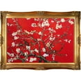 thumbnail image 2 of Tori Home Branches Of An Almond Tree In Blossom by Vincent Van Gogh Framed Painting in Red, 2 of 5