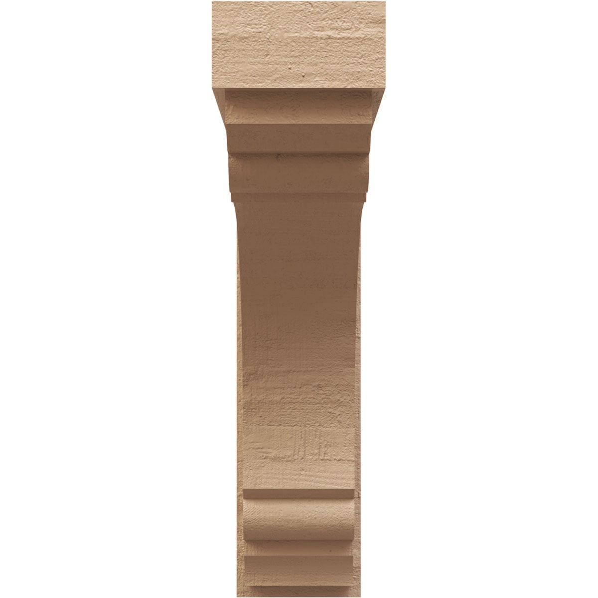 7"W x 28"D x 28"H Thin Warren Rough Cedar Woodgrain TimberThane Corbel, Primed Tan