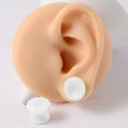 thumbnail image 2 of Silicona Negro Doble Acampanado Piel de Silla de montar Blanco Ear Stretcher Gauge Plugs Lobe Earring Piercing Joyería, 2 of 4