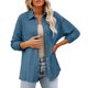 thumbnail image 2 of HongQid Womens Ribbed Knit Shacket Jacket Casual Long Sleeve Button Down Shirts Loose Sweater Tops Dressy Blouses with Pocket, 2 of 9