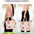 thumbnail image 4 of FORMRS Womens Corduroy Tote Bag Crossbody Shoulder Handbag with Pocket, White Grapefruit Slices, 4 of 7