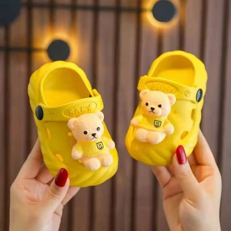 

Baby Boys Girls Bear Design Clogs EVA Soft Sole Anti Slip Indoor Outdoor Sandals Slippers Slides Baby Shoes