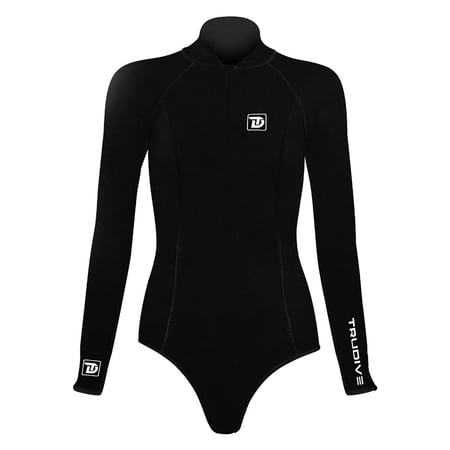 Trudive Women s Front Zip Long Sleeve Moderate Bikini Cut Wetsuit