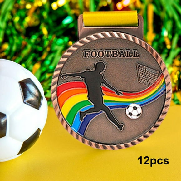 12 Uds. de medallas de fútbol para , colección de medallas de , recuerdos de fiesta de aleación, para partidos deportivos, medalla de bronce