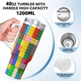 thumbnail image 3 of Fotbe Colorful Plastic Blocks Pattern Pattern 40oz Ice Bully With Handle And Straw Stainless Steel Vacuum Insulated Cup And 2 In 1 Straw Lid, 3 of 8