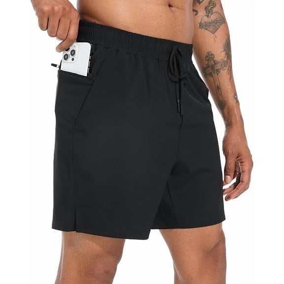 TENJOY Running Shorts for Men 5 inch Mens Athletic Shorts Quick Dry Workout Shorts Men's Gym Sports Shorts Zippered Pocket