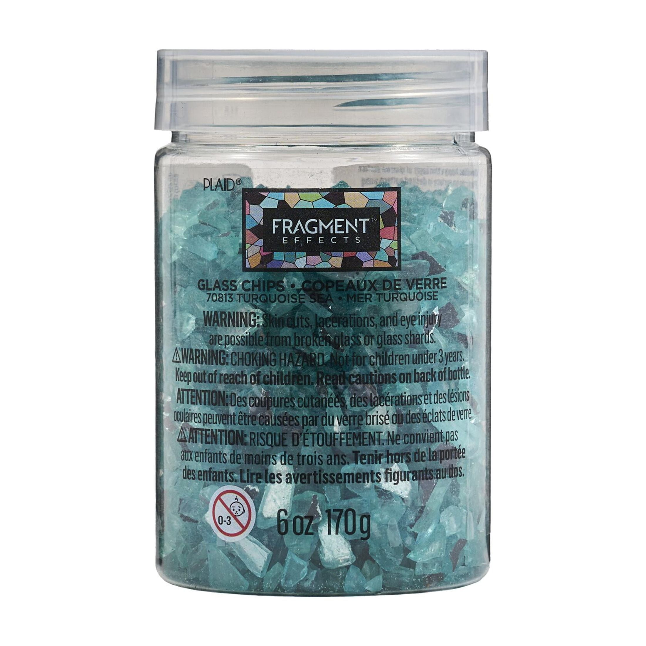 (3 pack) Plaid Fragment Effects Glass Chips, Turquoise, 6 oz