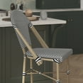 thumbnail image 6 of Emma + Oliver Set of 2 Indoor/Outdoor Bistro 26" High Counter Height Stools, Commercial Grade, Black/White and Light Bamboo Finish, 6 of 12