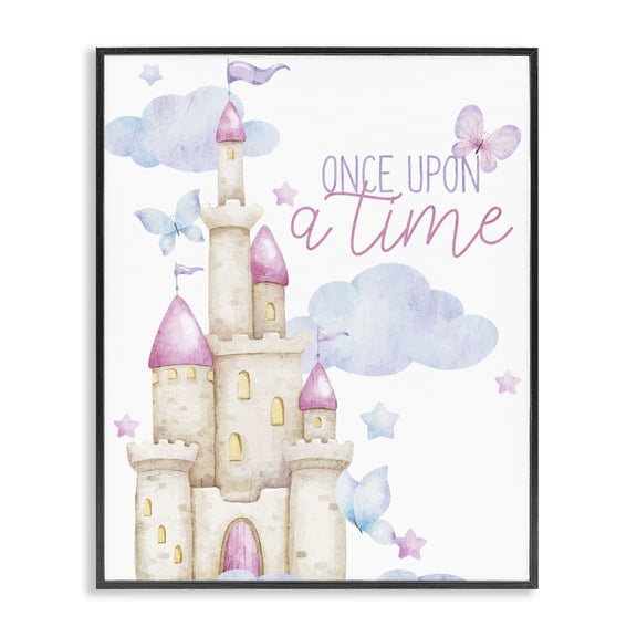 Once Upon A Time Castle Black Framed Giclee Art, design by Kim Allen