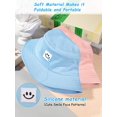 thumbnail image 3 of Sombrero de bambú de dos piezas (azul y rosa), sombrero de sombrilla para niños, sombrero de sombrilla con cara sonriente, sombrero de viaje con protección solar, sombrero de pescador masculino y fem, 3 of 5