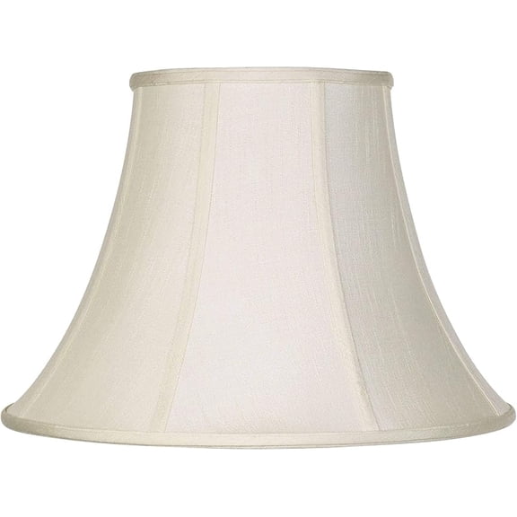 White Large Bell Lamp Shade 9" Top x 18" Bottom x 13" Slant x 12.5" High (Spider) Replacement with Harp and Finial -