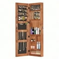 thumbnail image 2 of Holiday LED Jewelry Cabinet – Solid Wood Full-Length Mirror Armoire, Lockable Wall-Mounted Organizer for Christmasc, 2 of 9