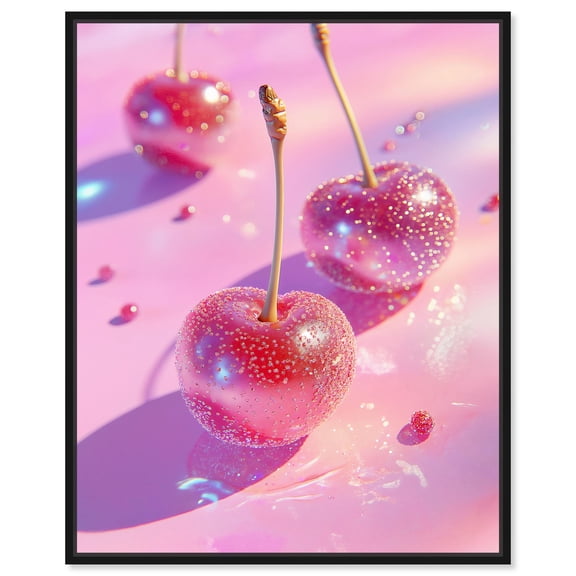 Sweet Roseberry Canvas Trendy Art Prints by Art Remedy, Black Frame, 16" x 20"