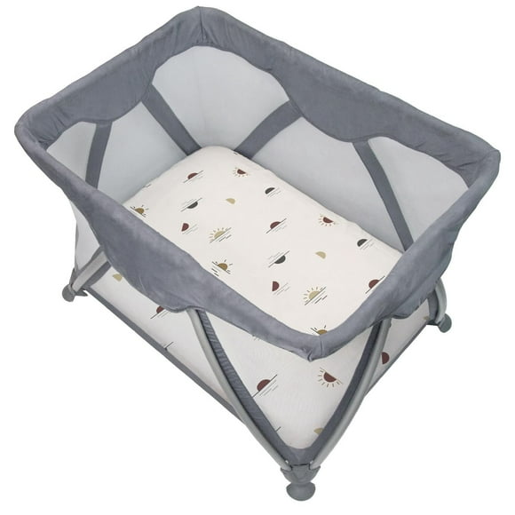 Kushies Pack n Play, Playard, Playpen Fitted Sheet 100% Cotton Percale Soft, Breathable Cozy for baby- Sun