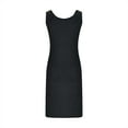 thumbnail image 5 of WQQZJJ Ladies Casual Round Neck Dress Solid Color Slim Comfortable Dress Tank Mid-Length Bottom Dresses, 5 of 5