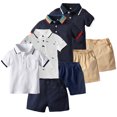 thumbnail image 1 of KYAIGUO Ensemble T-Shirt à Col Rabattu et Shorts pour Bébé Garçon 2 Pcs Tenues Formelles d'Été, 1 of 9