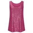 thumbnail image 5 of Sparkly Sequin Tank Tops for Women Scoop Neck Loose Fit Shiny Sequins Sleeveless Shirt Rave Party Clubwear, 5 of 7