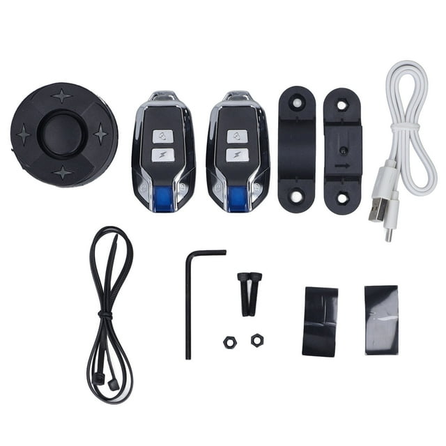 Bike Alarm with Light Wireless Anti Theft Bike Motorcycle Rear Light Alarm Louder Volume Bike Security Alarm System Black