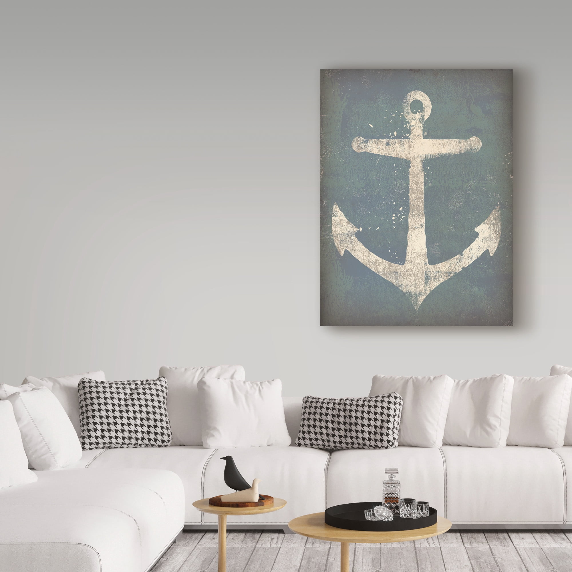Trademark Fine Art 'Anchor on Teal' Canvas Art by Ryan Fowler