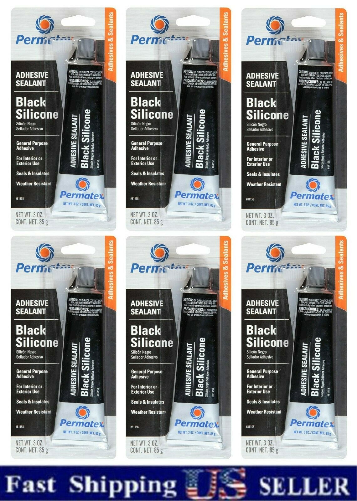 PERMATEX 81158 Black RTV Silicone Adhesive Sealant 3oz New Tube Design