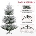 thumbnail image 6 of HOMCOM 7.5 FT Artificial Christmas Tree, Flocked Hinged Xmas Tree with 1218 Tips, Steel Base, Auto Open, Green, 6 of 11