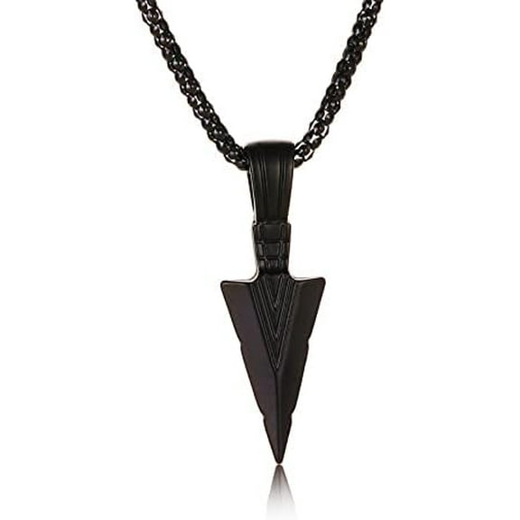 1Pcs Arrow Alloy Pendant Necklaces for Men Black Chain Necklace Arrow Pendants Ornament for Women Birthday Festival Elegant Gifts DIY Personalized Jewelry 24.80 inch(63cm)