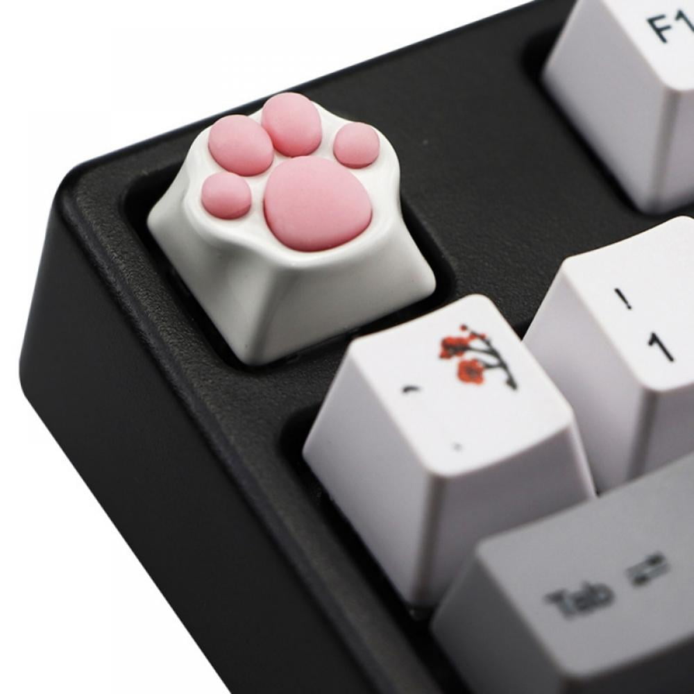  YupYay 4 Pack Custom OEM R4 Keycaps PBT Mechanical Keyboard  Keycaps Cute Cat Paw Key Cap Kawaii Gaming Keycaps for Mechanical Keyboard  with Keycap Puller (White Base) : Electronics