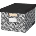 thumbnail image 1 of Bankers Box 10 Pack STOR/FILE Decorative Medium-Duty File Storage Boxes, FastFold, Lift-Off Lid, Letter/Legal, Black/White Brocade, 1 of 8