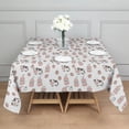 thumbnail image 3 of White Cow Milk Strawberry Pattern Square Tablecloth,Waterproof Square Table Cover,Wipeable Spillproof Washable Table Cover for Home Kitchen Party Decor 42"X42"(107x107cm), 3 of 6