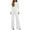 White, variant on PMUYBHF Female 4/July Petite Jumpsuits for Women Dressy Wedding Guest Jumpsuits for Women Casual Jumpsuits Loose Fit Belted Dressy Long Sleeve Crewneck Autumn Jumpsuit Long Wide Legs Formal Rompers