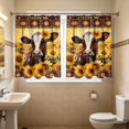 thumbnail image 4 of Sunflower Cow Print Kitchen Short Curtains, Rustic Farmhouse Rod Pocket Window Tier Curtains for Country Kitchen Cafe Window Decor, 4 of 7