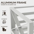 thumbnail image 3 of MBY Outdoor Aluminum Patio Furniture Set, 5-Seats Patio Conversation Sofa Set with 2 Chairs and 37,000 BTU Fire Pit Table w/Glass Wind Guard , All Weather for Pool, Garden-White, 3 of 9