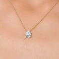 thumbnail image 2 of Gem Stone King 1.00 Ct IGI Certified Lab Grown Diamond Pendant Necklace for Women in 14K Yellow Gold | Pear Shape | D-E Color | VS1-VS2 Clarity | With 18 inch Chain, 2 of 5