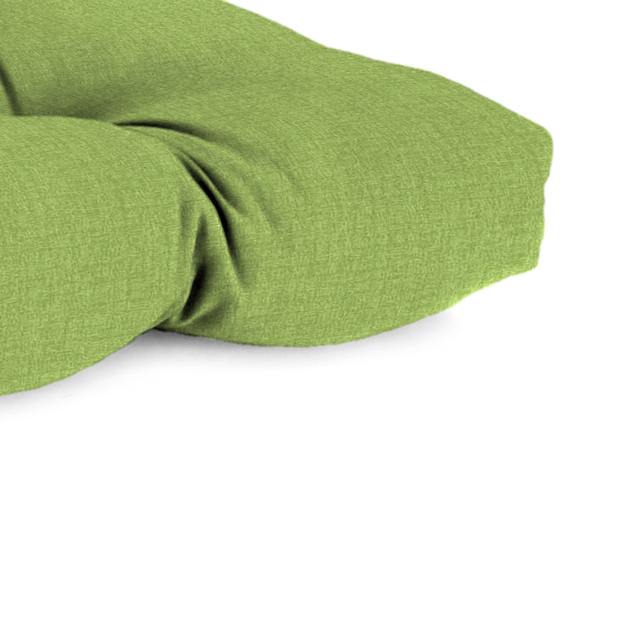 Jordan Manufacturing 44" x 18" McHusk Leaf Green Crosshatch Rectangular Tufted Contoured Crosshatch Outdoor Wicker Settee Bench Cushion