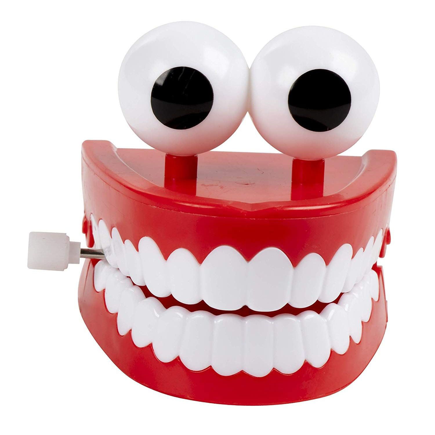 Eyeball Chattering Teeth Wind Up Gift Joke Toy 2.5 X 2.6 X 2.5 Inches Brand New 