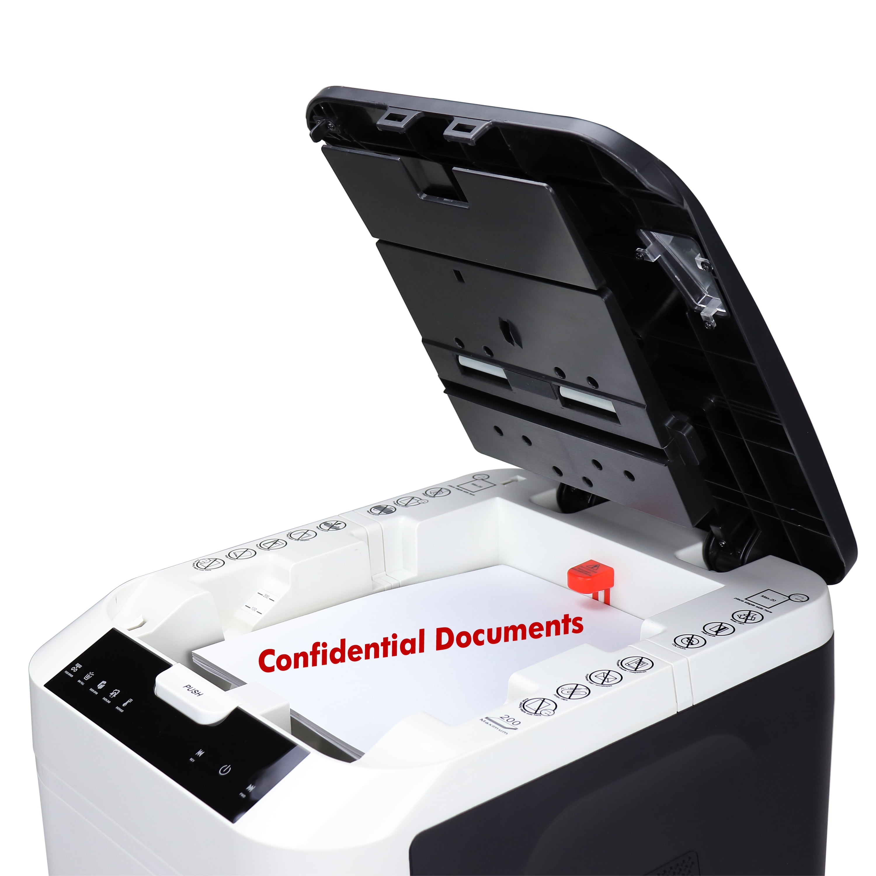 Aurora GB Commercial Grade 200-Sheet Auto Feed Micro-Cut Paper Shredder with Pullout Basket