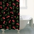 thumbnail image 4 of Black Christmas Cherry Pattern Shower Curtain 36"x72" ,Bathroom Decorative Shower Curtains Set with 12 Hooks,Modern Waterproof Washable Shower Curtain, 4 of 6
