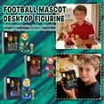 thumbnail image 3 of Decorr Soccer Mascot Desktop Figurine, 3D Collectible Figures with Trophy Accessory, Authentic Team Themed Desktop Decor for Soccer Fans & Collectors, 4.7×6.7" (Green), 3 of 6
