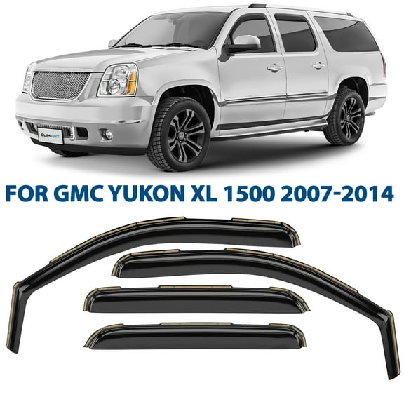 CLIM ART in-Channel Incredibly Durable Rain Guards for GMC Yukon XL 1500 2007-2014, Original Window Deflectors, Vent Window Visors, Vent Deflector, 4 pcs. - 607181