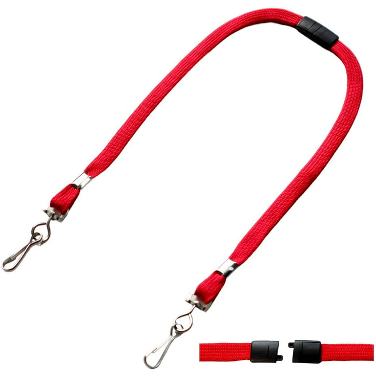 5 Pack - Double Ended Lanyards with Safety Breakaway Clasp - Small Size Ear Saver Holder with Swivel J Clips for Student Size - Short 12.5 Length