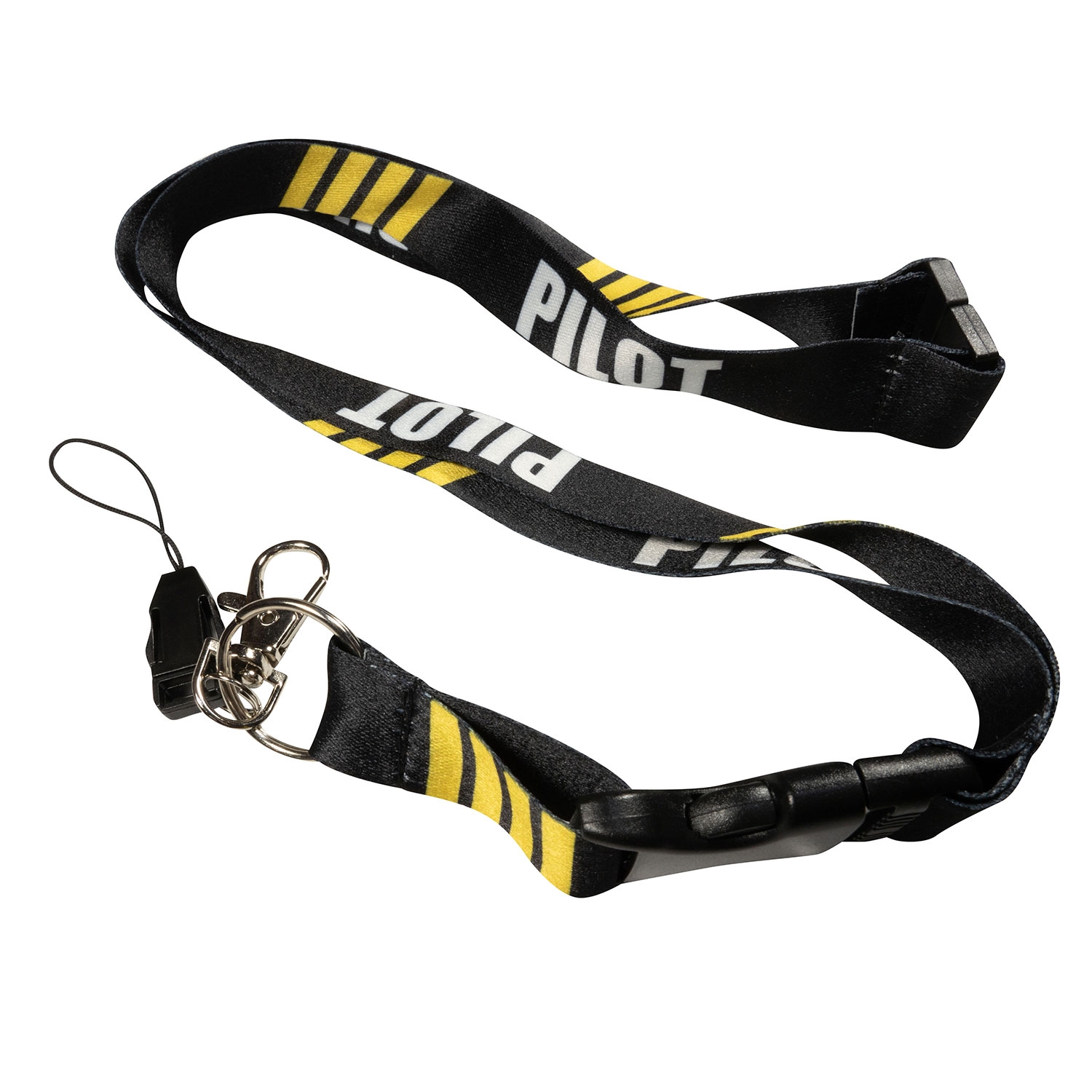 Pilot Black Buckle Lanyard