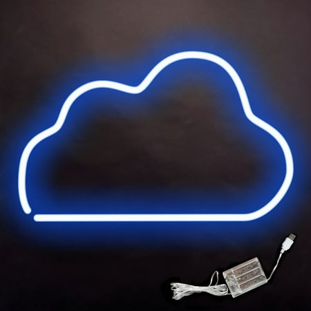 

LED Neon Light 4.5V USB/Battery Powered Neon Sign Illuminated Cloud Night Light LED Atmosphere Wall Neon Lamp Art Decoration for Home Kids Room Bedroom Gaming Room Bar Party