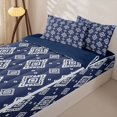 thumbnail image 3 of jejeloiu Aztec Geometric Zipper Twin Comforter Sets with Fitted Sheet and 2 Pillowcases For Men Women,Boho Diamond Zipper Bedding Set,Navy White,Navy Blue Reversible,4-Piece, 3 of 7