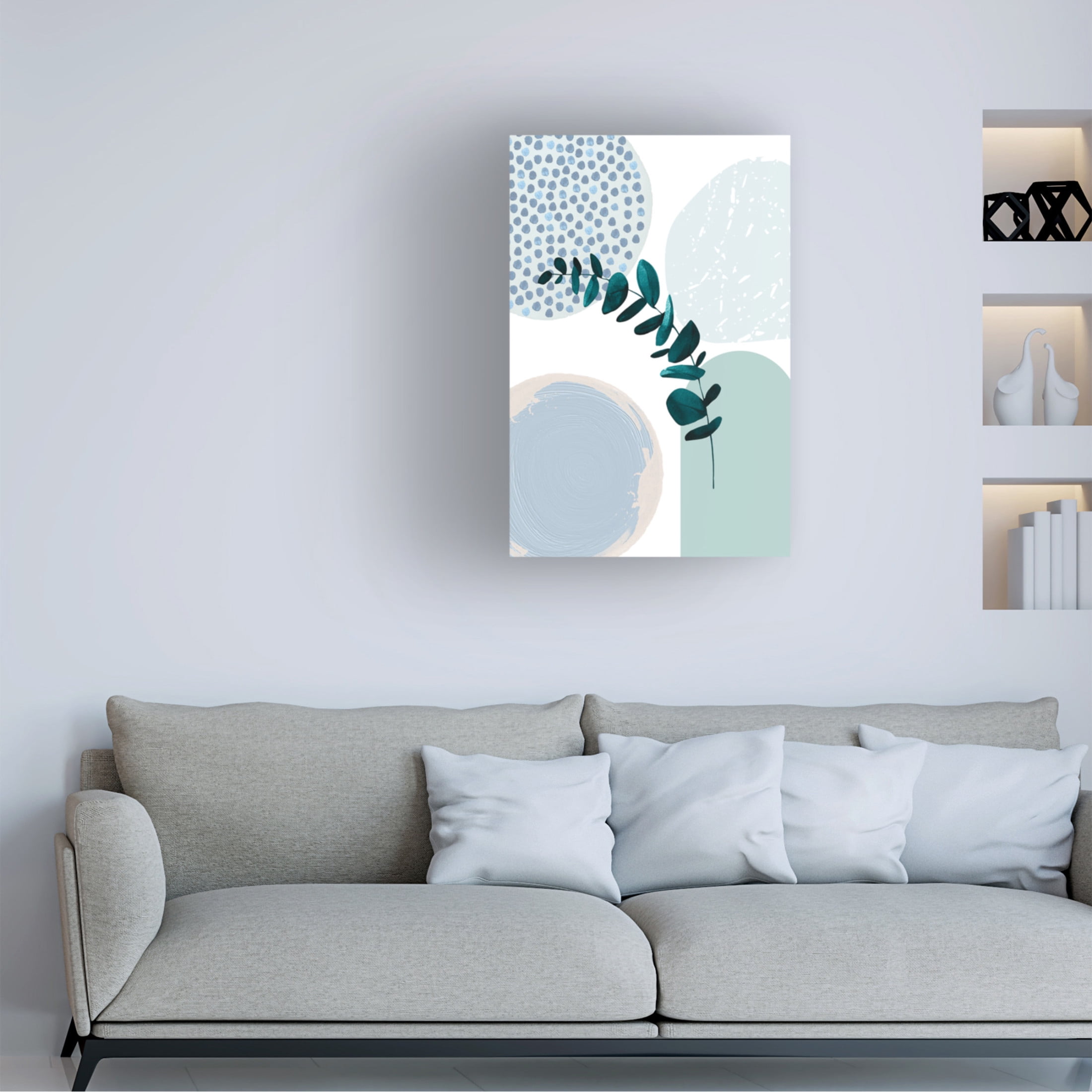 Trademark Fine Art Sally Ann Moss Blue green boho 2 Canvas Wall Art