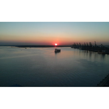 Sunset Dock - LAMINATED POSTER Sky Nature Docks Boat Water Landscape Sunset Poster Print 24 x 36